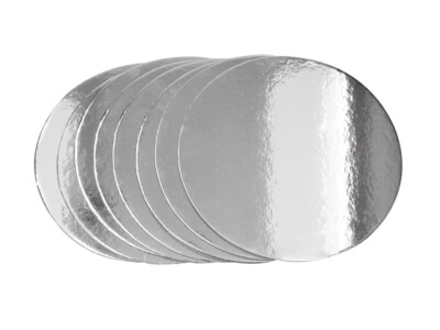 8 Tortenplatte 20 cm Cake Board Tortenunterlage 2,5 mm Rund Silber plate Platte