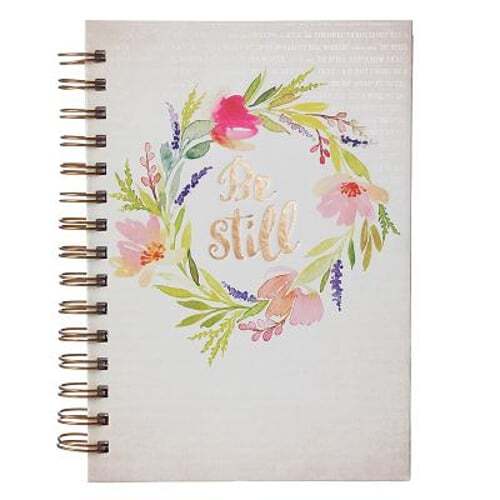 Be Still Watercolor Christian Journal with Psalm 46:10 Scripture