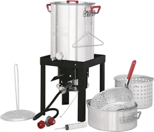 Creolefeast TFS3010 Propane 30 Qt. Turkey and 10 Qt. Fish Fryer Boiler Steamer S