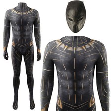 The Black Panther Jumpsuit Killmonger Superhero Cosplay Costume Suit Halloween