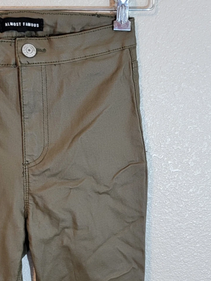 jeans mujer casi famosos talla 5 jegging elástico imitación cuero recubierto verde Foto 3 de 4