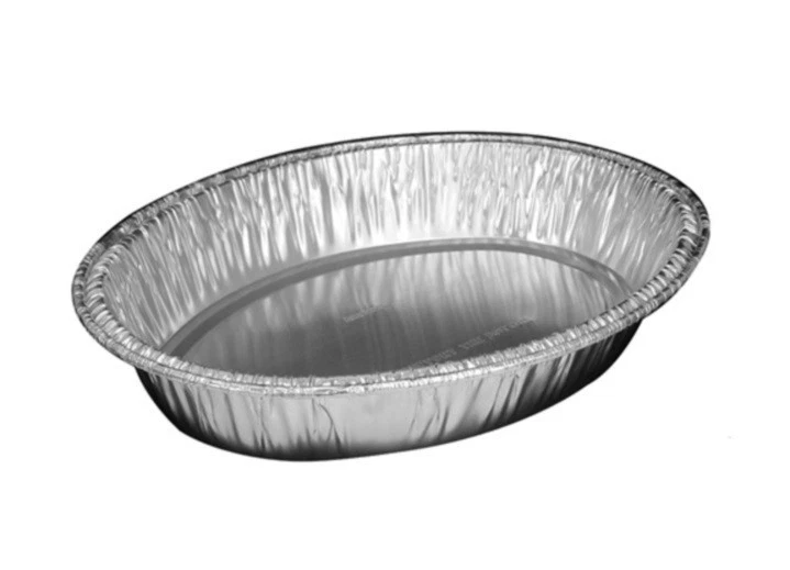Handi-Foil 15" x 10" x 3" Oval Aluminum Chicken/Casserole Roaster Pan - HFA #322
