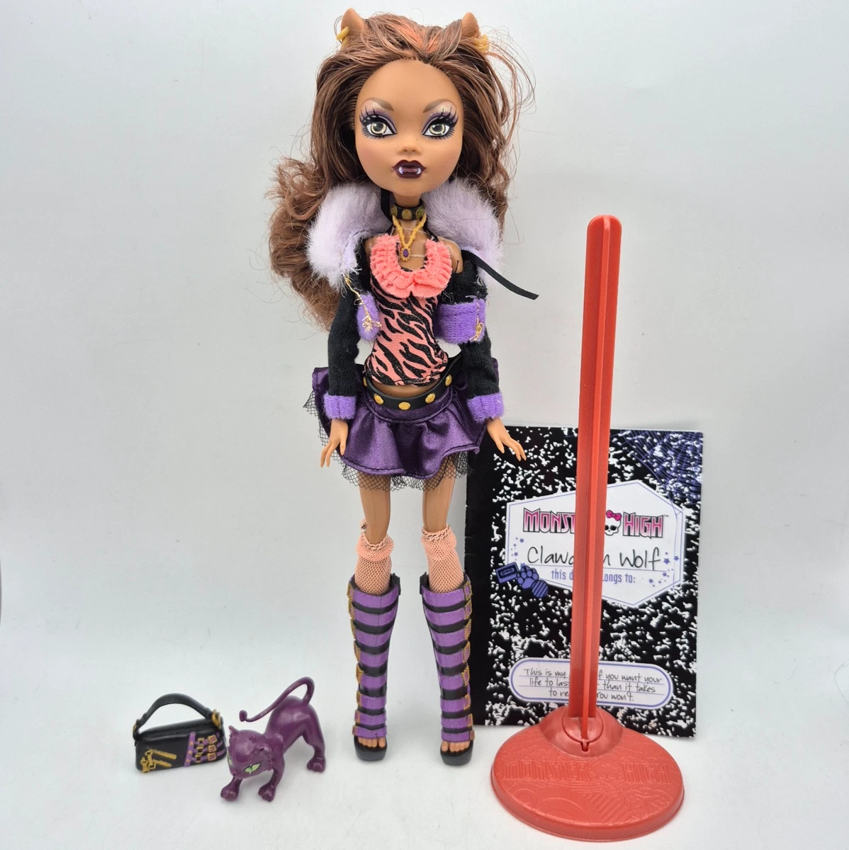 Monster High Basic Clawdeen Wolf Fashion Doll 2010 Mattel - Near Complete