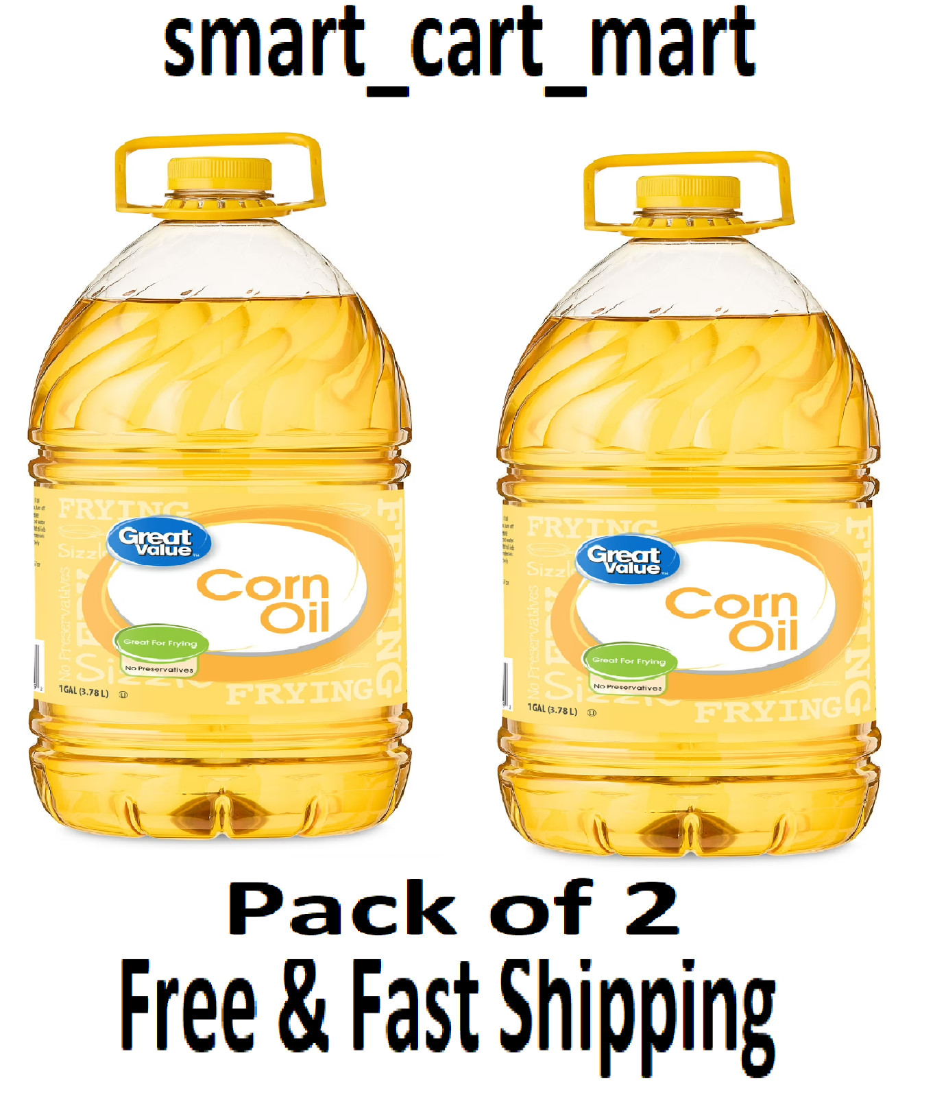 Great Value Pure Corn Oil, 1 Gallon - Perfect for Frying--2 