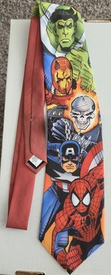 Rare 1995 Vintage Ralph Marlin Marvel Character Full Length Neck Tie, NWT