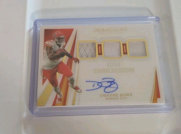 2021 Immaculate Dwayne Bowe game triple patches on card autograph auto 32/99 