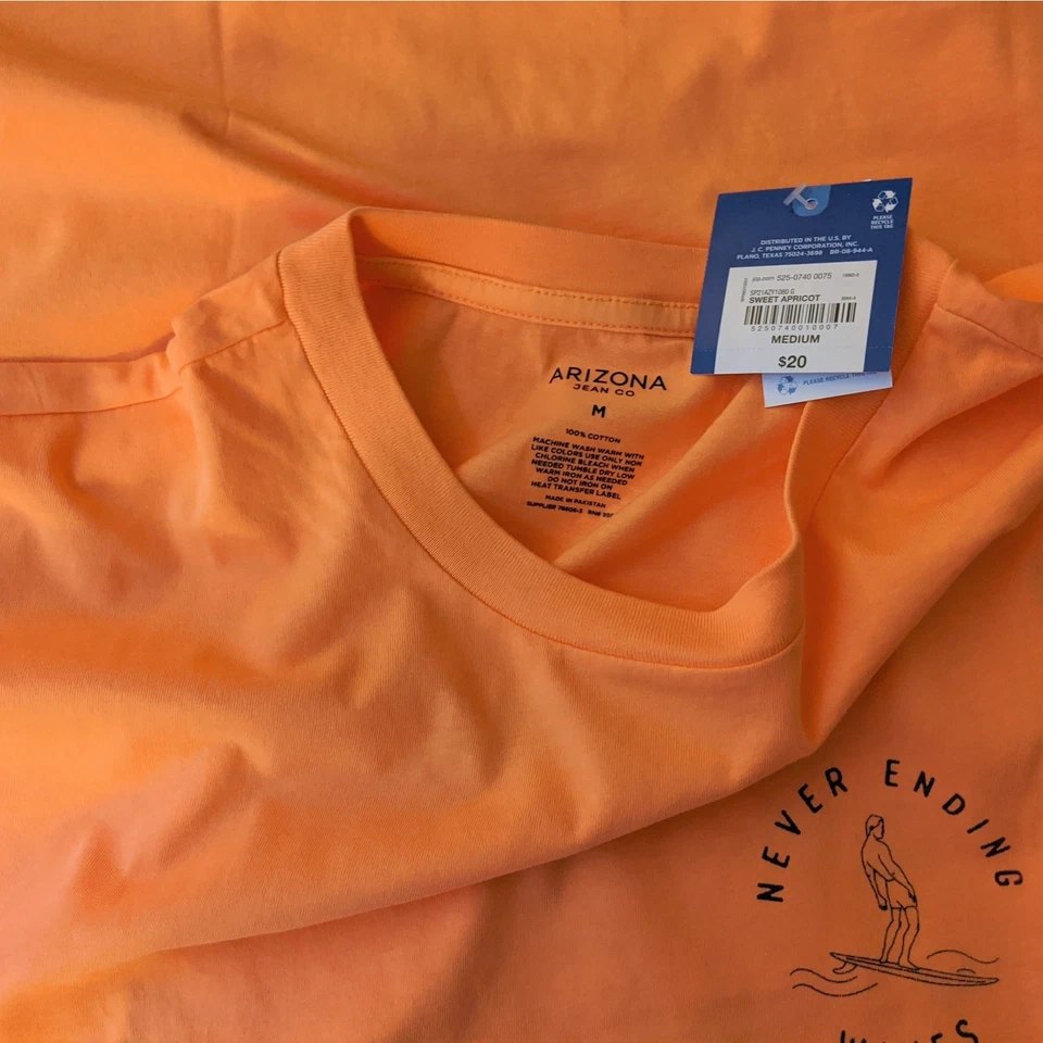 Camiseta gráfica Arizona para hombre mediana melocotón informal ropa de calle nueva con etiquetas Foto 4 de 4