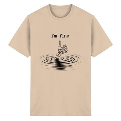 I m Fine Skelett Shirt Schwarz Humor Sarkasmus Ironie Lustiges Sprüche Design