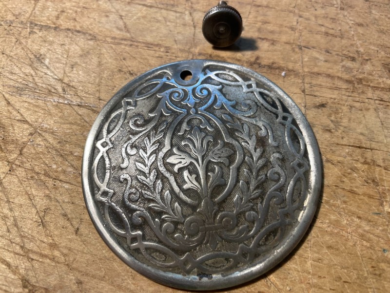 1920 Singer Treadle Sewing Machine Round Rear Cover Plate & Screw