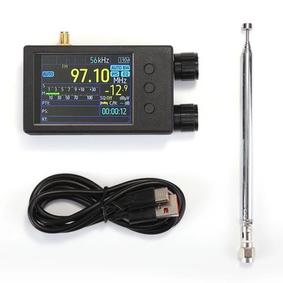 Mini Black Portable TEF6686 Full Band FM/LW/MW/SW Radio Receiver 2.4'' Touch LCD