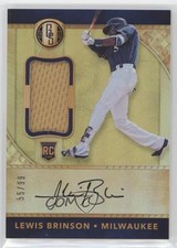 2017 Panini Chronicles Gold Standard Rookie Jersey 55/99 Lewis Brinson Auto 5m1