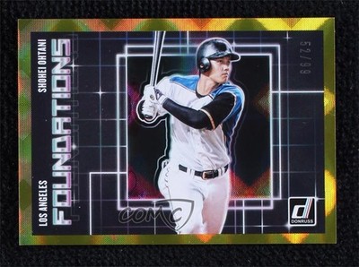 2018 Panini Donruss Foundations Gold 52/99 Shohei Ohtani #F7 Rookie RC 1j2