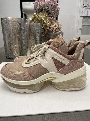 Michael Kors Women's Olympia Trainer Extreme Sig Semi Lux Sneaker Blush Pink 11