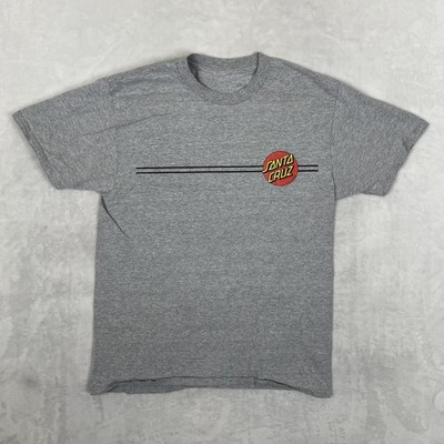 Vintage Santa Cruz T-Shirt Mens Small Gray Dot OG Logo Skateboards