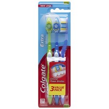 Colgate Extra Clean Full Head Toothbrush, Medium - 3 Count Pack of 1 