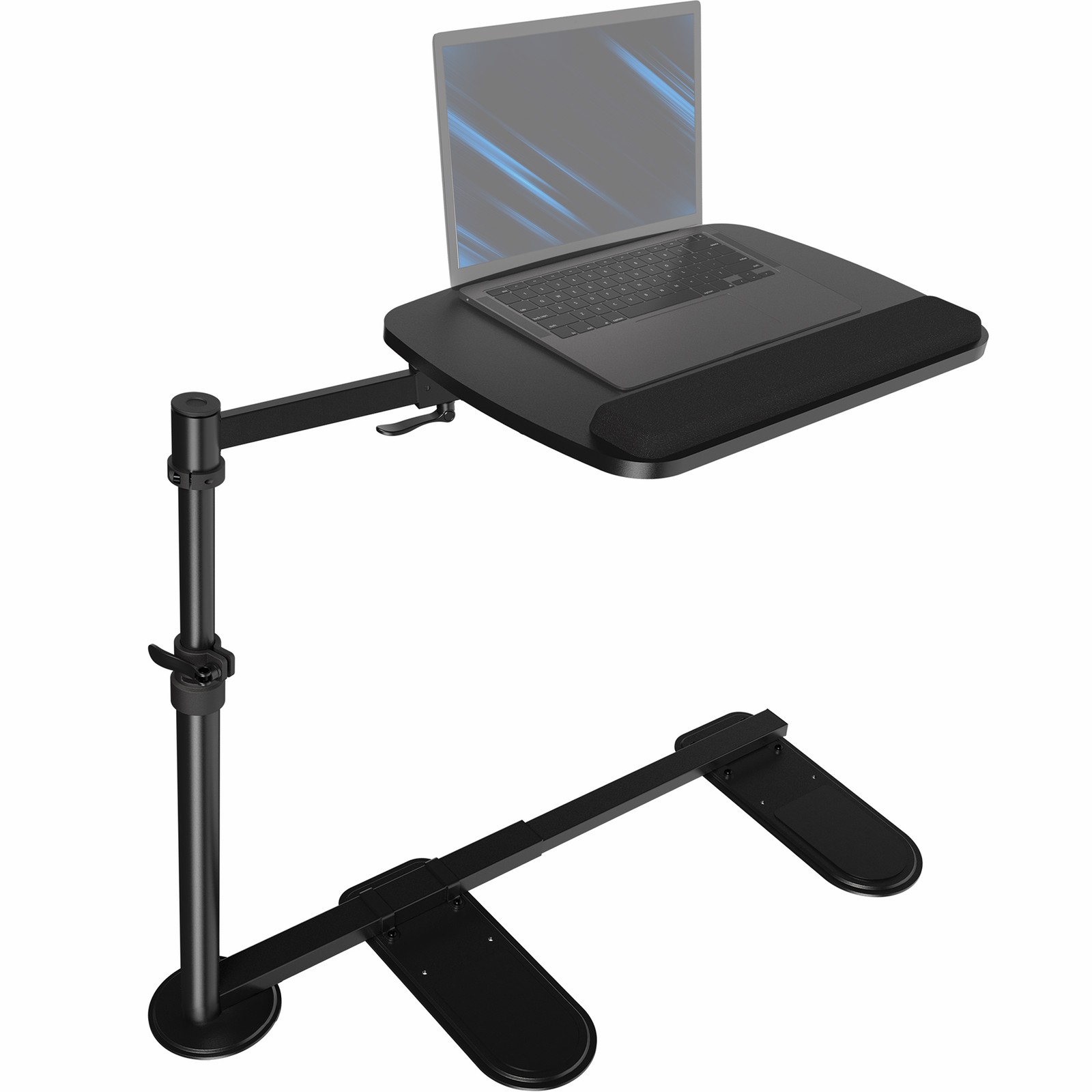 VIVO Black 20 inch Over Couch Swivel Table, Laptop Desk for Remote Work