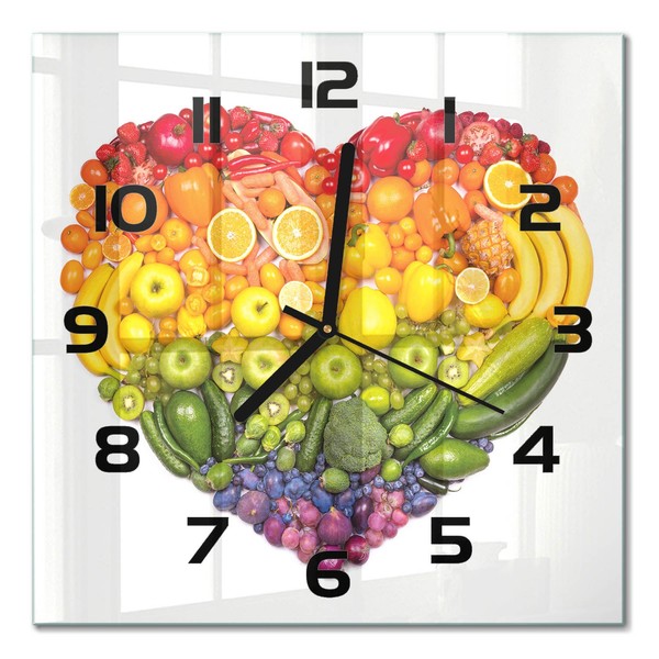 Design-Wanduhr Mit FließEnden Zeigern GemüSeherz Schwarze Zeiger 30X30 Cm-image