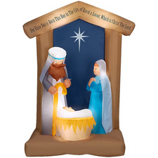 Holiday Living Christmas Nativity Scene Airblown Inflatable Yard Decor 6.5 Ft