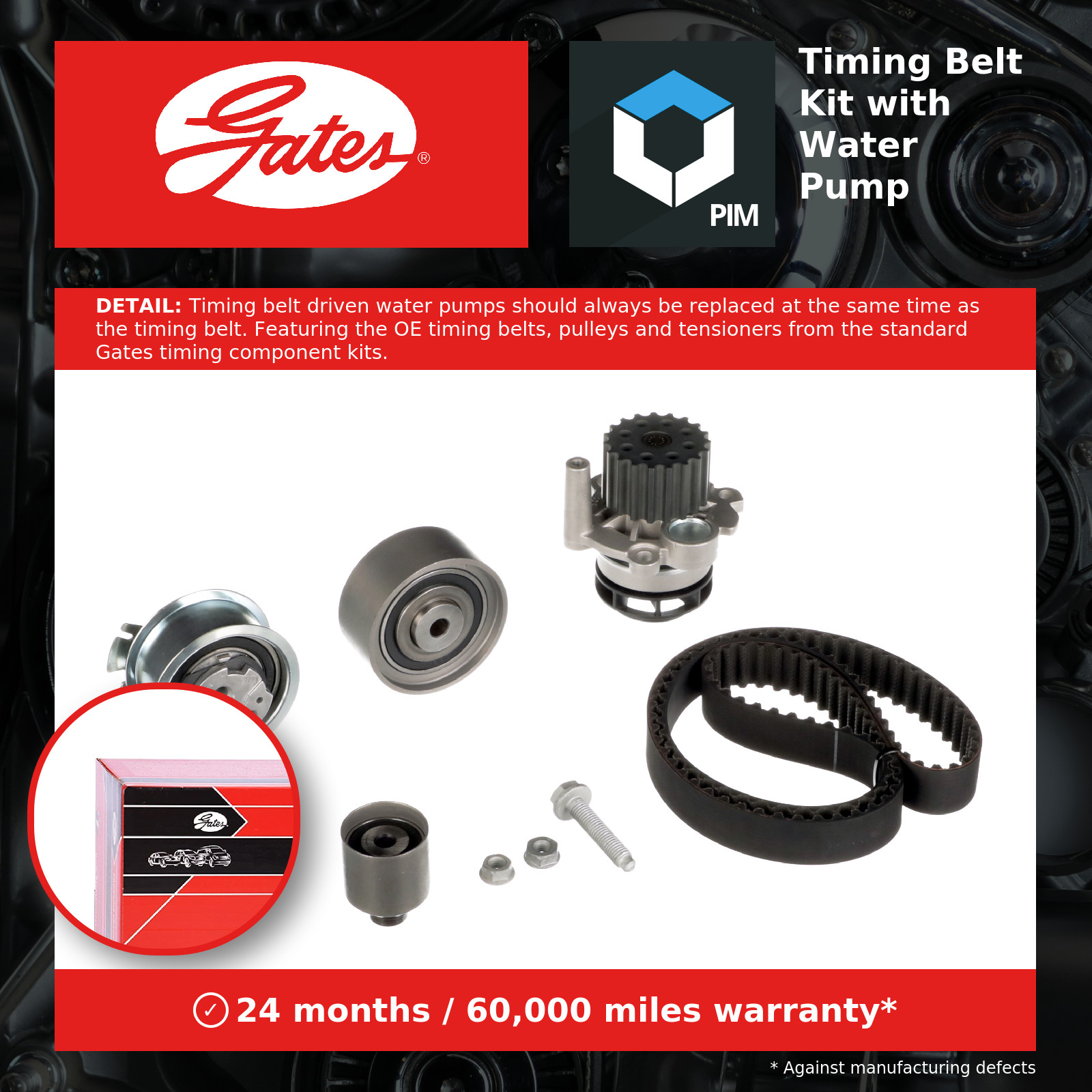 For Mitsubishi - Lancer MK8 2.0D 2008-On Timing Belt Kit & Water Pump Gates - Image 8