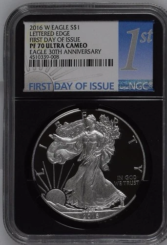 2016-W $1 Proof American Silver Eagle - NGC PF70 Ultra Cameo FDOI Lettered Edge