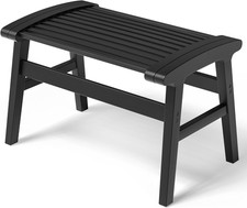 Bamboo Shower Chair with Soft Surface, Waterproof, Nonslip, 350 lbs Capacity