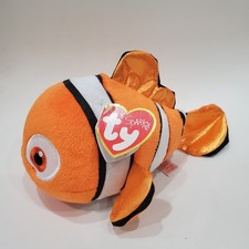 Ty Sparkle Finding Dory NEMO Clown Fish Beanie Baby 7" NEW