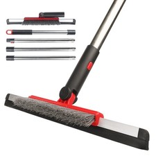 Floor Squeegee Scrubber Shower with Grout Brush.14 Red