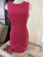 CALVIN KLEIN Hot Pink Polka Dot Dress size 10