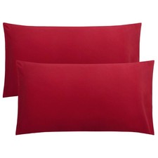 Microfiber King Size Pillow Covers,2 Pack,Stain Fade Resistant,Red