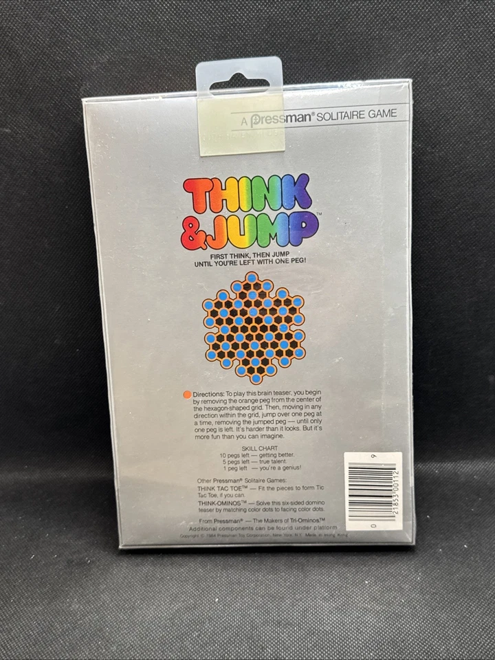 Vintage NOS New 1984 Pressman Think & Jump Solitaire Board Game 100% Complete - Image 3 of 4