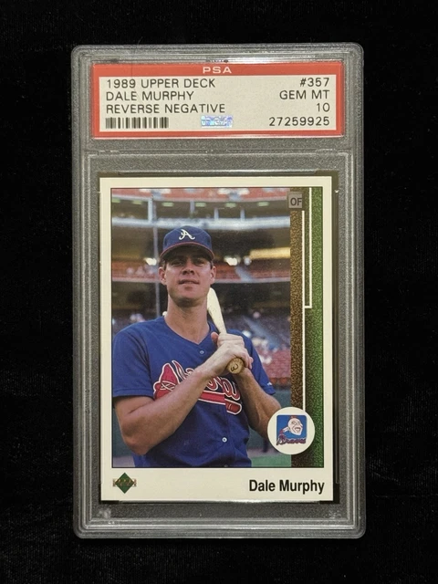 1989 Upper Deck Dale Murphy #357 Error Reverse Negative PSA 10 Pop 139 Braves