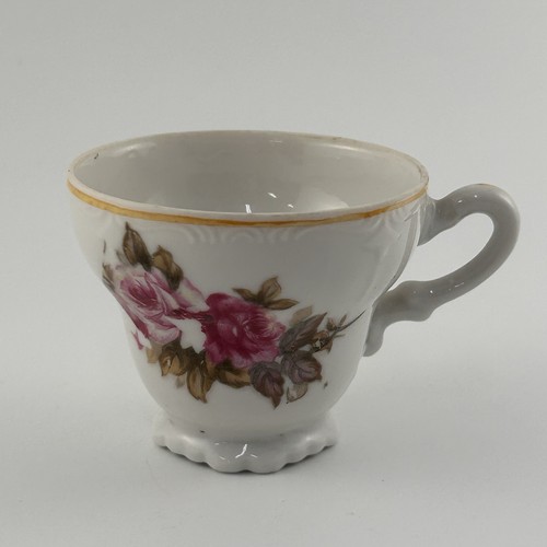 Ancienne tasse Demitasse UNIQUEMENT Japon roses roses peintes à la main remplacement LIRE - Photo 1/13