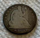 1873 50c Seated Liberty Silver Half Dollar with Arrows Philadelphia Mint