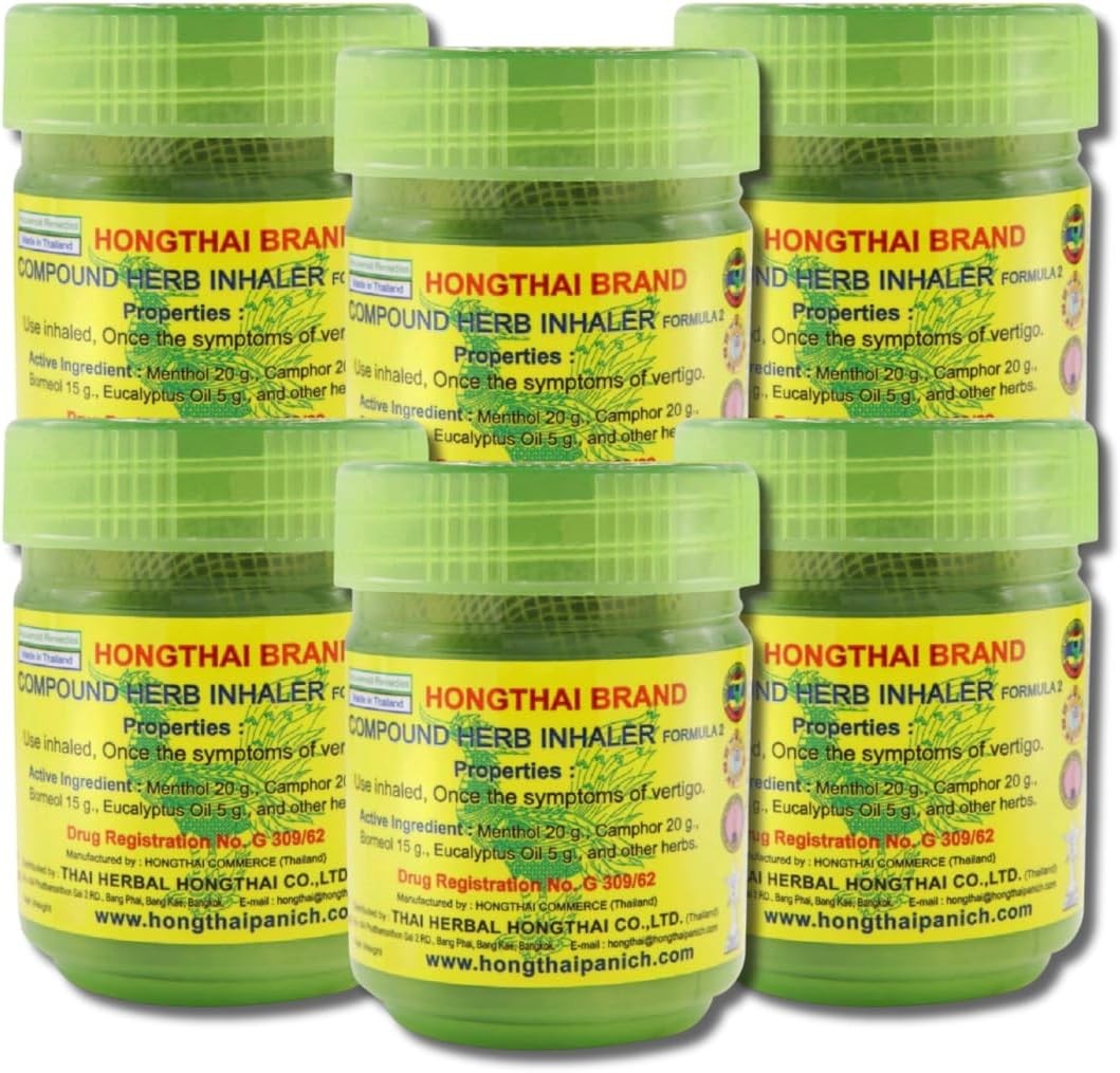 Set 6 Inalatori Hong Thai 10g: Il Rimedio Thai Contro il Mal d'Auto