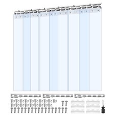 Clear PVC Strip Curtain, 84 in Height x 36 in Width x 0.08 in Thickness, 6 PCS W
