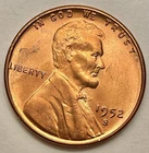 1952-S  Uncirculated BU Red RD - Lincoln Wheat Cent  ~ B861