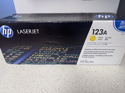 Genuine HP 123A Q3972A Yellow  Toner Ink Cartridge 2550 2820 2840, SEALED BOX
