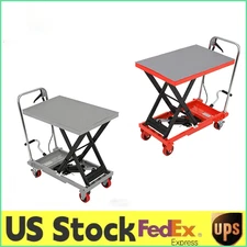 500lbs Hydraulic Lift Table Cart,Manual Single Scissor Lift Table W/Anti-Slip Pa