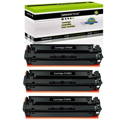 3PK CF400X 201X Toner Cartridge Fits For HP Color Laserjet M252dw M277dw M252dn