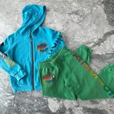 Aviator Nation Blue Full Zip Hoodie Green Sweatpants Set of 2 Size 6