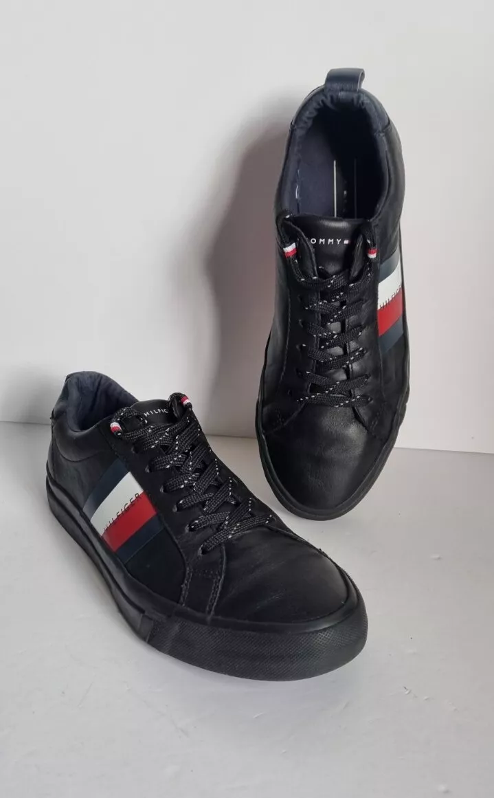 Tommy hilfiger sales black sneakers