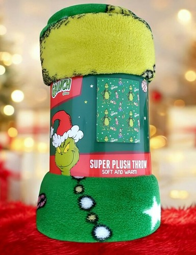 New Grinch Max Plush Throw Blanket 46X60 Lightweight Kids Christmas Holiday Gift - Picture 3 of 7