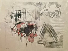 Antoni Haska original abstract watercolor painting 33"w x 28"h framed