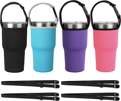 4 Packs 30Oz Tumbler Carrier Holder Pouch with Shoulder Strap, Fit for YETI, Rti