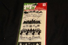 Holiday Silhouette acrylic stamps Christmas Santa sleigh village stockings