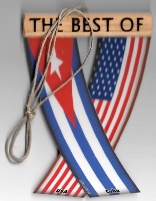 Rear view mirror car flags Cuba and USA cuban unity flagz for inside the car