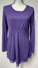 Simply Vera Wang Purple Long Sleeve Shirt/Dress Medium