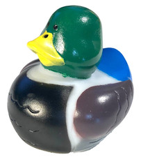 FREE SHIP - BLUE GREEN MALLARD CRUISING RUBBER DUCK COLLECTIBLE 2" LUCKY DUCKY
