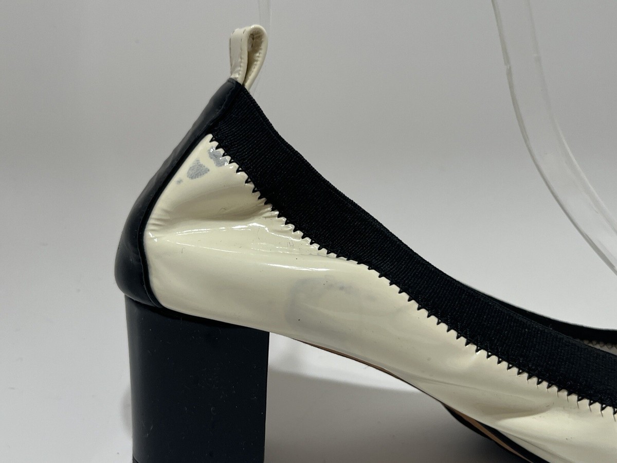 Vtg CHANEL WHITE LEATHER CC LOGO BALLET HEELS 35 | eBay