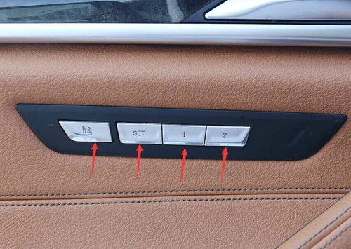 Silver ABS Seat Memory Button Switch Sticker Trim For BMW 5 Series G30 2018-2022 - Picture 7 of 8